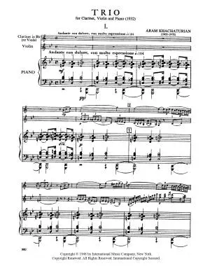 Trio for Clarinet (or Viola), Violin & Piano - Khachaturian