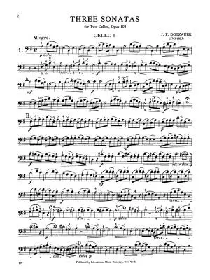 Three Sonatas, Op. 103 - Dotzauer - Cello Duet - Book