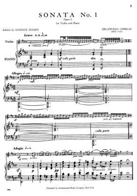 Twelve Sonatas, Op. 5,  Volume 1 - Corelli - Violin/Piano - Book