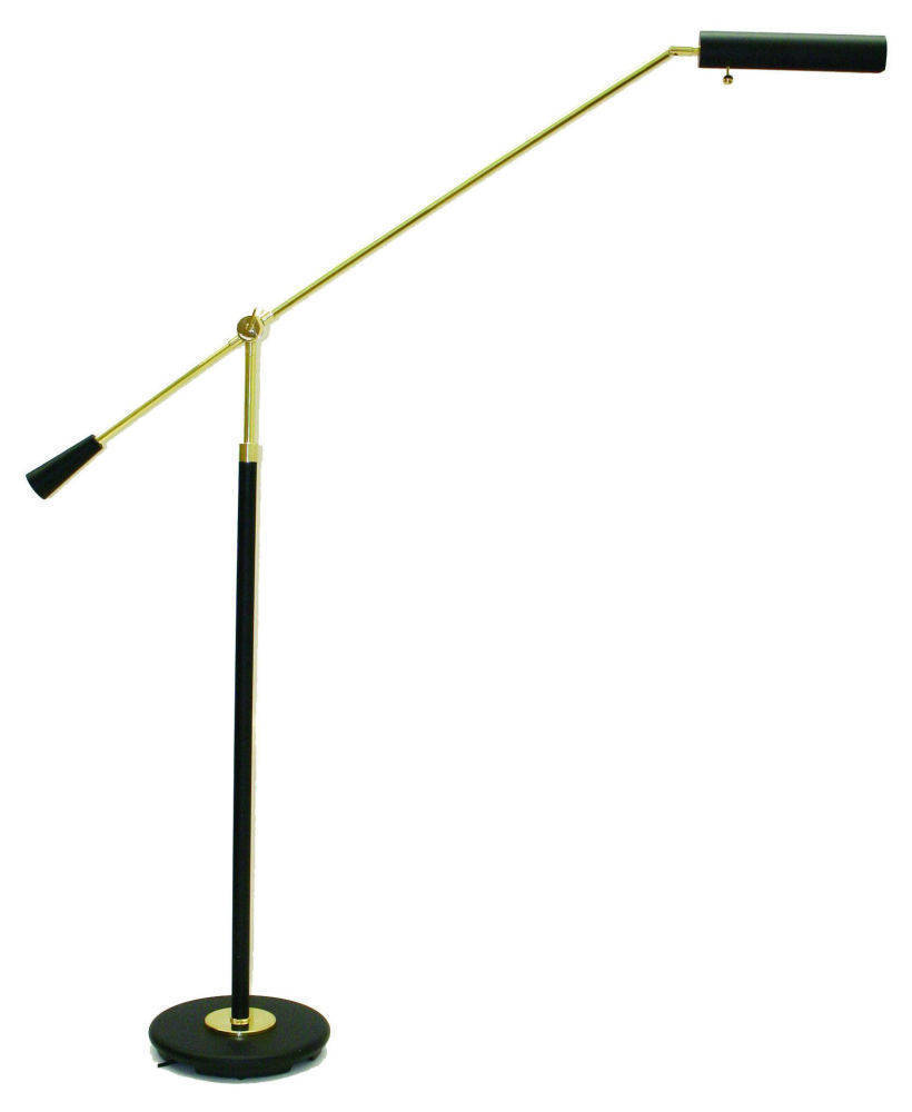 Grand Piano Lamp - 10 inch Floor Lamp, Black & Polished Brass