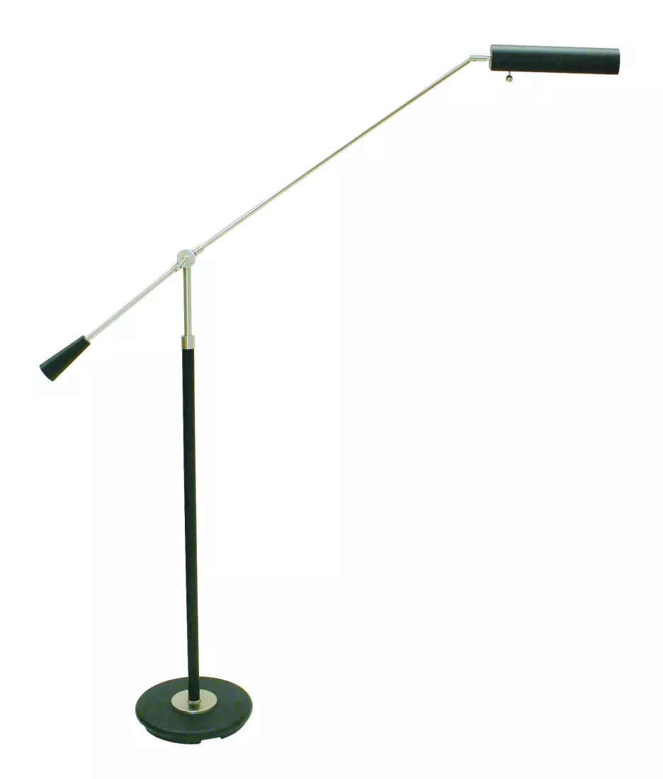 Grand Piano Lamp - Black Floor Lamp with Satin Nickel