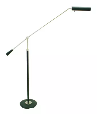 Grand Piano Lamp - Black Floor Lamp with Satin Nickel