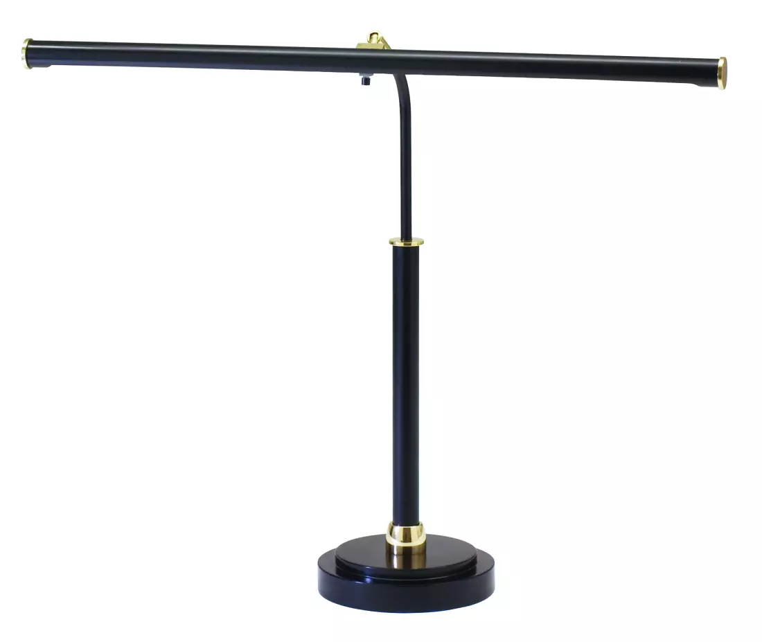 Piano Lamp - 19 inch LED Lamp, Black with Brass
