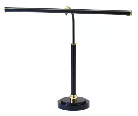 Piano Lamp - 19 inch LED Lamp, Black with Brass