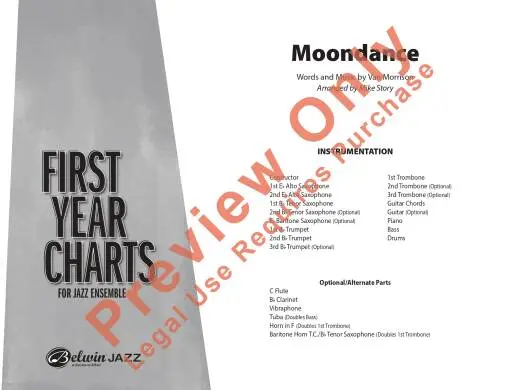 Moondance - Morrison/Story - Jazz Ensemble - Gr. 1