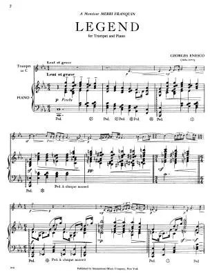 Legend - Enesco - Trumpet/Piano - Sheet