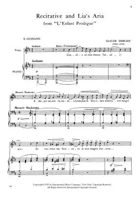 Recit et Air de Lia (from \'\'L\'Enfant Prodigue\'\') - Debussy - High Voice/Piano - Sheet