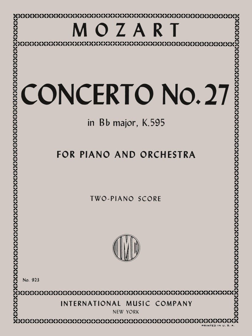 Concerto No. 27 in B Flat Major, K. 595 - Mozart - 2P4H - Book