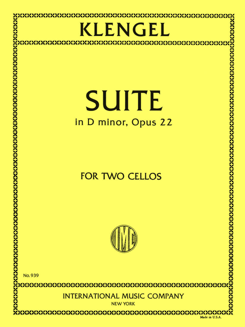 Suite in D Minor, Op. 22 - Klengel - Cello Duet - Book
