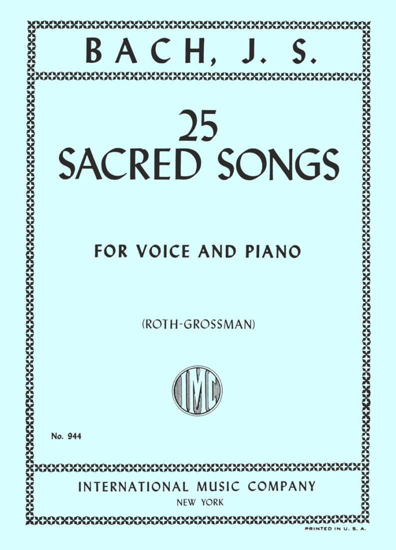 25 Sacred Songs - Bach - Voice/Piano - Book
