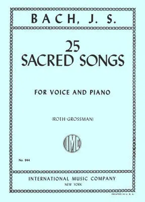 International Music Company - 25 Sacred Songs - Bach - Voice/Piano - Book