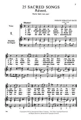 25 Sacred Songs - Bach - Voice/Piano - Book