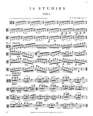 36 Studies, Op. 43 - Kayser - Viola - Book