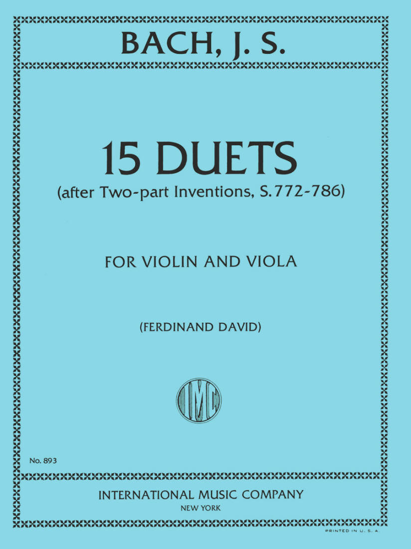 Fifteen Duets - Bach - Violin/Viola - Book