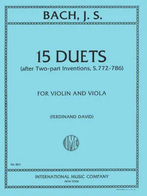 International Music Company - Fifteen Duets - Bach - Violin/Viola - Book