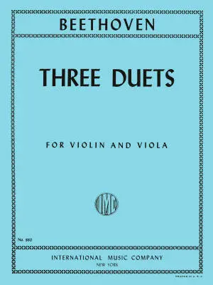 International Music Company - Three Duets - Beethoven - Violin/Viola - Book