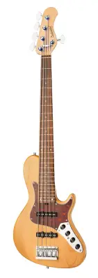 MetroLine 24-Fret Vintage Single Cut 5-String Bass, Morado Fingerboard - Natural