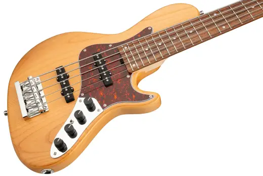 MetroLine 24-Fret Vintage Single Cut 5-String Bass, Morado Fingerboard - Natural
