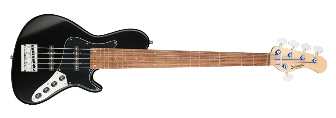 MetroLine 24-Fret Vintage Single Cut 5-String Bass, Morado Fingerboard - Black Satin