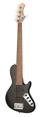 MetroLine 24-Fret Vintage Single Cut 5-String Bass, Morado Fingerboard - Black Satin