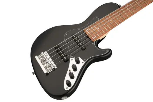 MetroLine 24-Fret Vintage Single Cut 5-String Bass, Morado Fingerboard - Black Satin