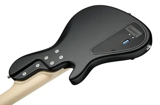MetroLine 24-Fret Vintage Single Cut 5-String Bass, Maple Fingerboard - Black Satin
