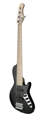 MetroLine 24-Fret Vintage Single Cut 5-String Bass, Maple Fingerboard - Black Satin