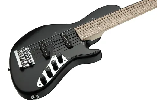 MetroLine 24-Fret Vintage Single Cut 5-String Bass, Maple Fingerboard - Black Satin