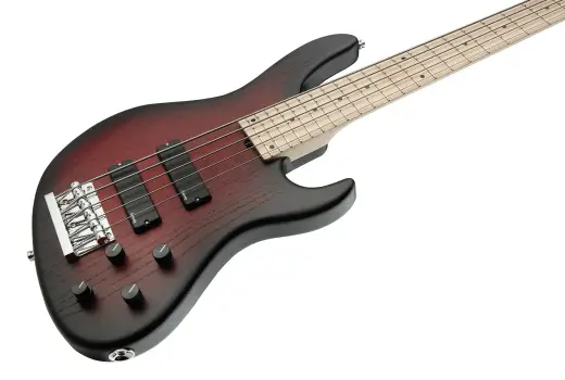 MetroLine 24-Fret Modern 5-String Bass, Maple Fingerboard - Burgundy Blackburst
