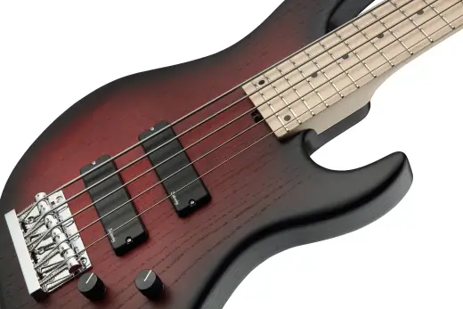 MetroLine 24-Fret Modern 5-String Bass, Maple Fingerboard - Burgundy Blackburst