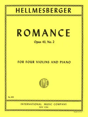 International Music Company - Romance, Op. 43, No. 2 - Hellmesberger - 4 Violins/Piano