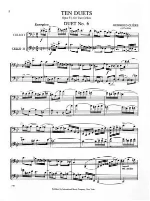 Ten Duets, Op. 53, Volume 2 - Gliere - Cello Duets - Book
