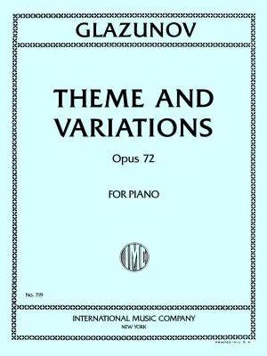International Music Company - Theme and Variations, Op. 72 - Glazunov - Piano - Book