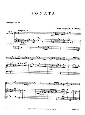 Sonata in C Major - Handel - Cello/Piano - Book