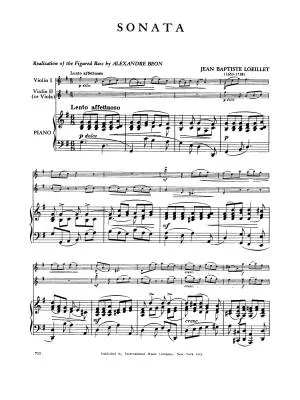 Sonata in G Major - Loeillet - Violin Duet/Piano