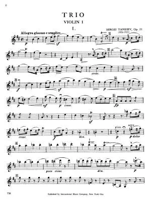 Trio in D Major, Op. 21 - Taneyev - Two Violins/Viola - Book