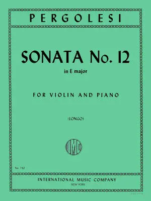 International Music Company - Sonata No. 12 in E Major - Pergolesi - Violin/Piano - Book