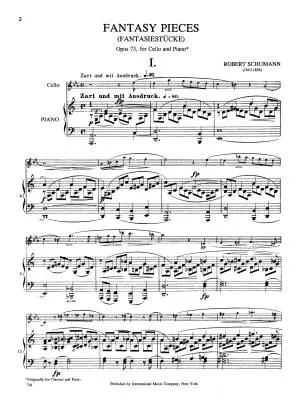 Fantasy Pieces, Op. 73 - Schumann - Cello/Piano - Book