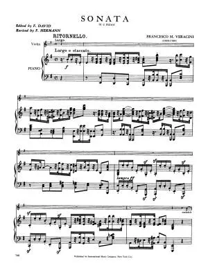 Sonata in E Minor - Veracini - Violin/Piano - Book