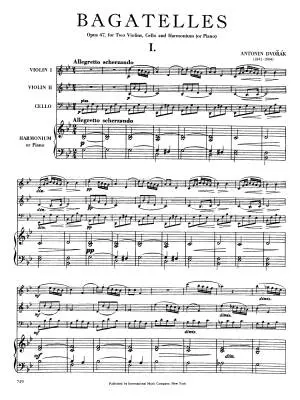 Bagatelles, Op. 47 - Dvorak - Piano Quartet