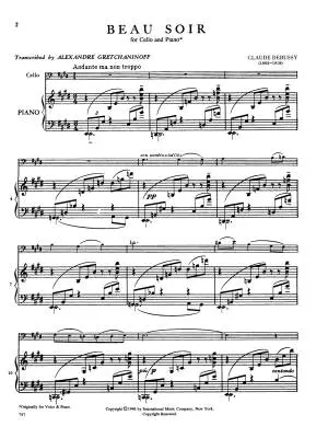 Beau Soir - Debussy - Cello/Piano - Sheet