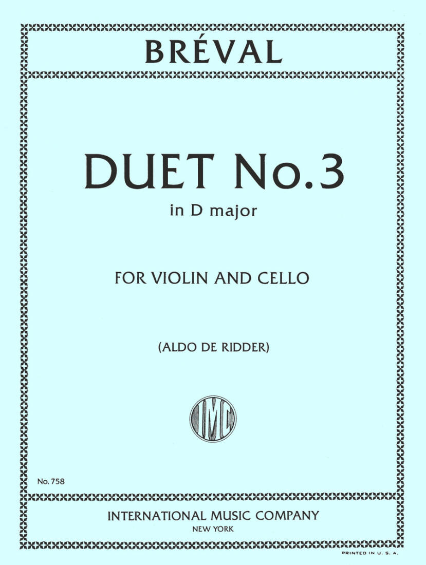 Duet No. 3 in D Major - Breval - Violin/Cello - Book