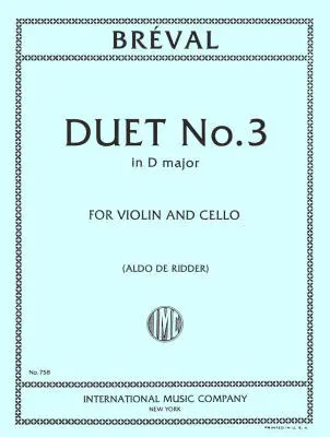 International Music Company - Duet No. 3 in D Major - Breval - Violin/Cello - Book