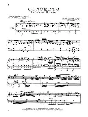 Concerto in D Major, Hob. VIIb: No. 2 - Haydn - Cello/Piano - Book