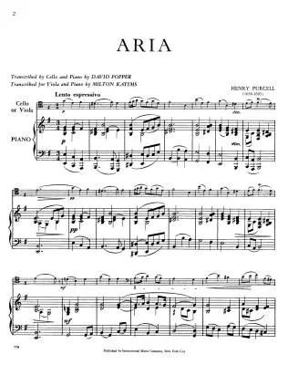 Aria \'\'What Shall I Do\'\' (from \'\'Dioclesian\'\') - Purcell - Viola/Piano - Sheet
