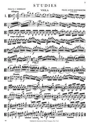 Twelve Studies - Hoffmeister - Viola - Book