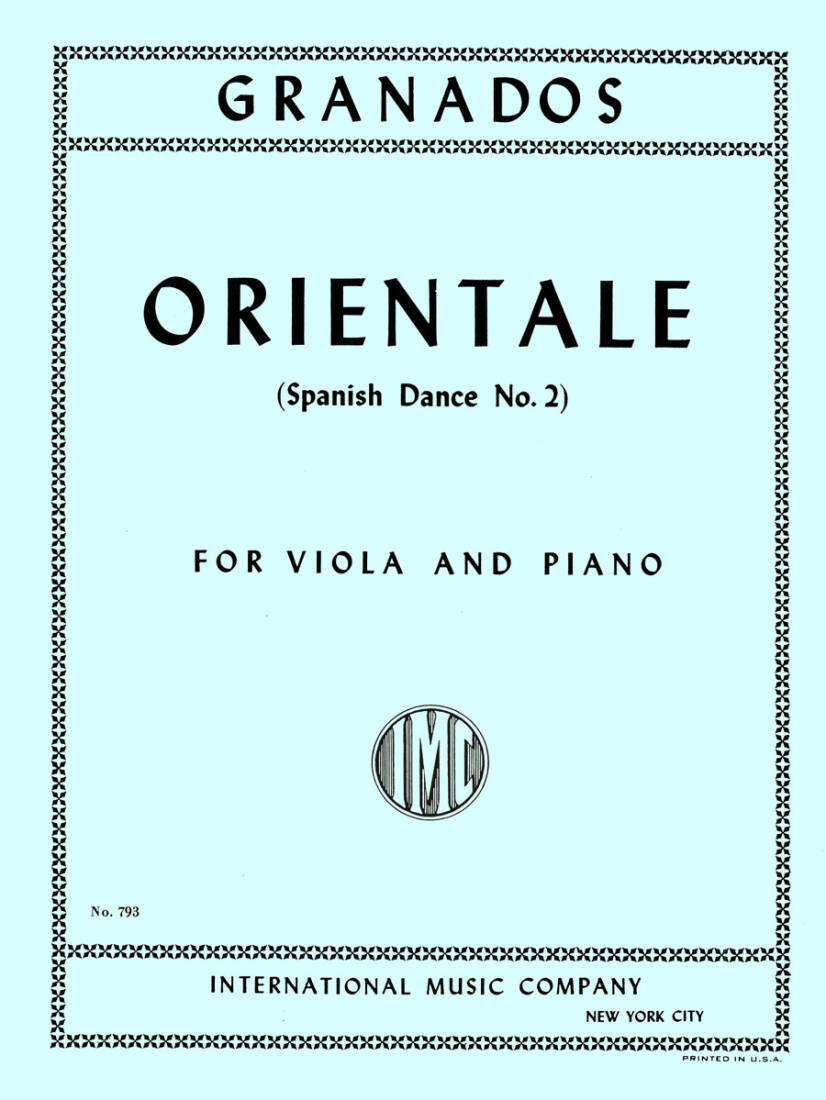 Orientale (Spanish Dance No. 2) - Granados - Viola/Piano - Sheet