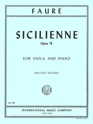 International Music Company - Sicilienne, Op. 78 - Faure - Viola/Piano - Sheet