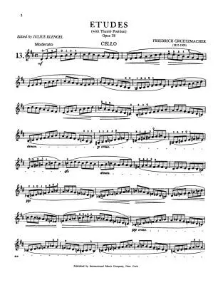 Technology of Cello Playing, Op. 38: Volume 2 - Grutzmacher - Cello - Book