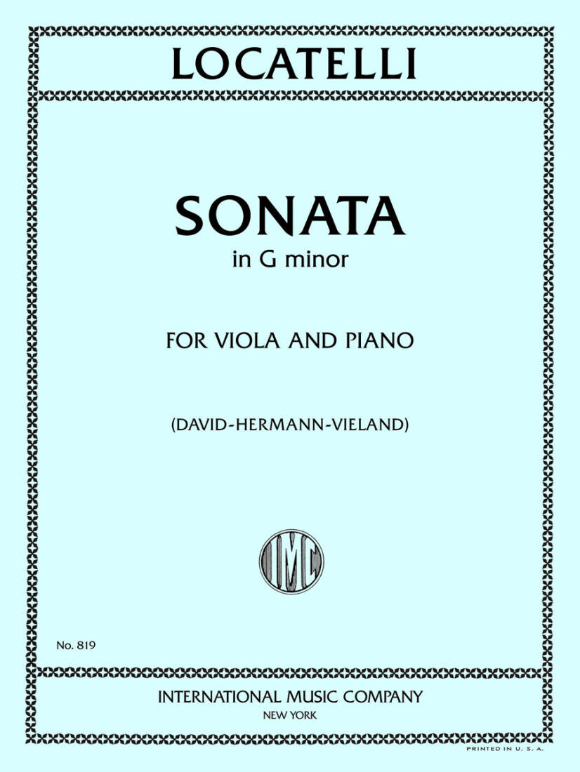 Sonata in G Minor - Locatelli - Viola/Piano - Book